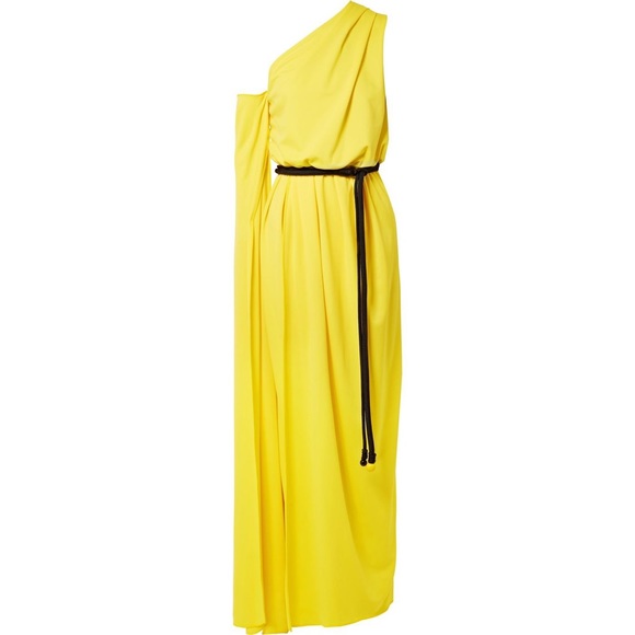 RUNWAY MARC JACOBS Belted one-shoulder crepe Greek Goddess gown - Picture 4 of 9